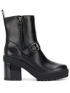 HOGAN BUCKLED ANKLE BOOTS