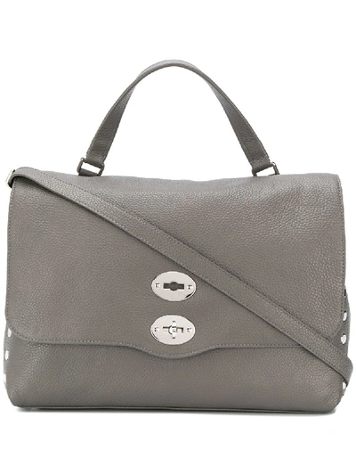 Zanellato Stud Detail Shoulder Bag In Grau