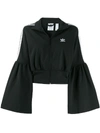 Adidas Originals Cropped Flared Sleeve Jacket In Black