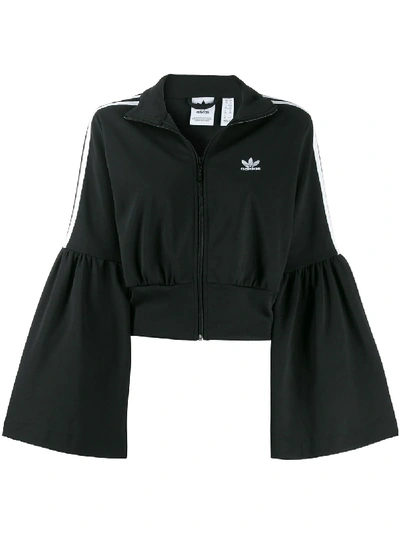 Adidas Originals Cropped Flared Sleeve Jacket In Black