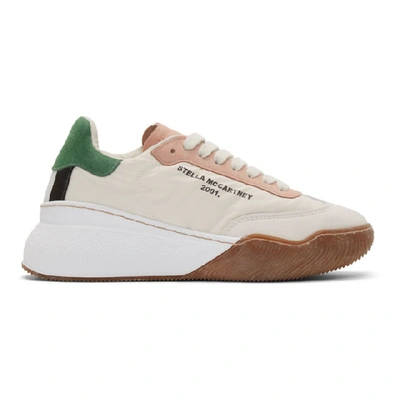Stella Mccartney Loop Logo-print Canvas And Vegetarian Suede Trainers In Multicolour