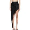 ALEXANDER WANG ALEXANDER WANG BLACK ASYMMETRIC FLOOR LENGTH MINISKIRT