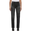 RE/DONE BLACK HIGH-RISE LOOSE JEANS
