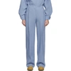 JACQUEMUS JACQUEMUS BLUE WOOL LE PANTALON LOYA TROUSERS