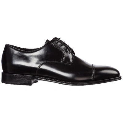 Prada Men's Classic Leather Lace Up Laced Formal Shoes Derby In Black