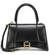 Balenciaga Black Calfskin Leather Hourglass Top Handle S Bag In Black