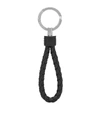 Bottega Veneta Intrecciato Weave Loop Keyring In Black