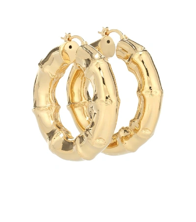 Bottega Veneta Bamboo-effect Large Gold-plated Hoop Earrings
