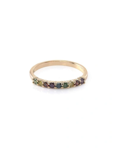 Stevie Wren 14k Gold Rainbow Colored Diamond Ring