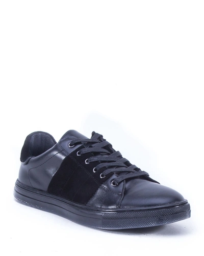 Badgley Mischka Men's Finley Leather/suede Low-top Sneakers In Black