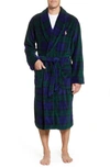 Polo Ralph Lauren Plush Shawl Collar Robe In Blackwatch