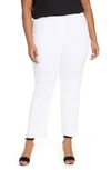 Ming Wang Straight Leg Knit Pants In White