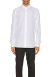 Saint Laurent Straight Hem Buttoned Shirt In White