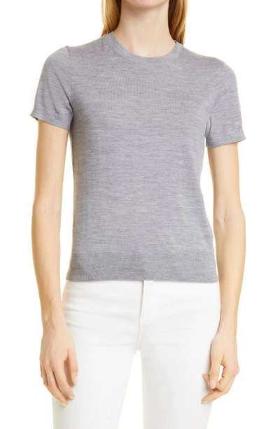 Theory Cashmere Sweater With Short Sleeves In Grey