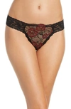 Hanky Panky Bloomsbury Original Rise Thong In Black/cranberry