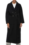 ANINE BING RUTH REMOVABLE FAUX FUR COLLAR WOOL & CASHMERE COAT,A-01-4016-000
