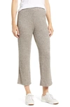 Bobeau Ribbed Knit Ankle Pants In Oatmeal