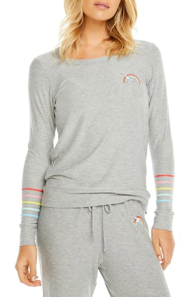 Chaser Rainbow Bolt Cozy Pullover In H Grey
