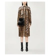Burberry Costanza Leopard & Python Print Shirtdress In Dark+mustard
