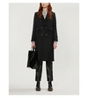 Sandro Double-breasted Wool-blend Coat In Black
