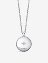 Astley Clarke White Sapphire And Sterling Silver Locket Necklace In Sterling Silver