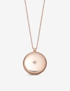 ASTLEY CLARKE WHITE SAPPHIRE AND 18CT ROSE GOLD-PLATED VERMEIL SILVER LOCKET NECKLACE,996-10080-42045RNON