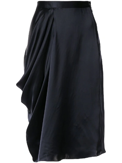 Nehera Asymmetric Drape Skirt In Blue