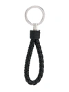 Bottega Veneta Intrecciato Weave Loop Keyring In Black