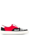 Amiri Skel Toe Leather-trimmed Colour-block Canvas Sneakers In Black
