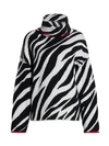 Rag & Bone Kiki Zebra-print Funnel-neck Sweater In Black/white