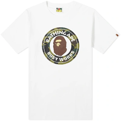A Bathing Ape 1st Camo Busy Works Tee In White