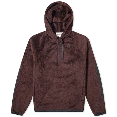 Norse Projects Tycho Sherpa Popover Fleece Hoody In Red