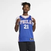 Nike Joel Embiid 76ers Icon Edition  Nba Authentic Jersey (rush Blue) In Rush Blue,white,university Red