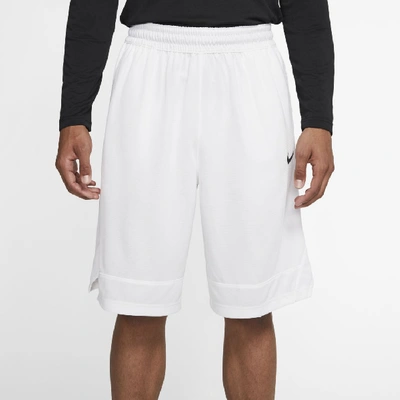 Nike Men's Icon Dri-fit Moisture-wicking Basketball Shorts In White