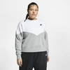 Nike Sportswear Heritage Women's Fleece Crew (plus Size) In Dark Grey Heather