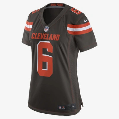 Nike Women's Baker Mayfield Cleveland Browns Game Jersey In Seal Brown,team Orange,white