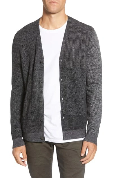 John Varvatos Relaxed Fit Cardigan In Med Grey