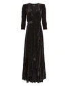 RETROFÉTE RETROFÊTE FLORA RHINESTONE VELVET WRAP DRESS,060049804311