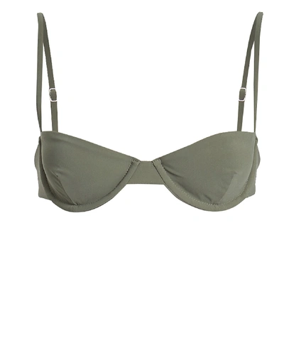Anemone Balconette Bikini Top In Olive/army