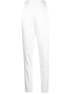 SAINT LAURENT WHITE HIGH-WAISTED TROUSERS,8FEFA76E-5081-CE40-F663-727DEAABDA17