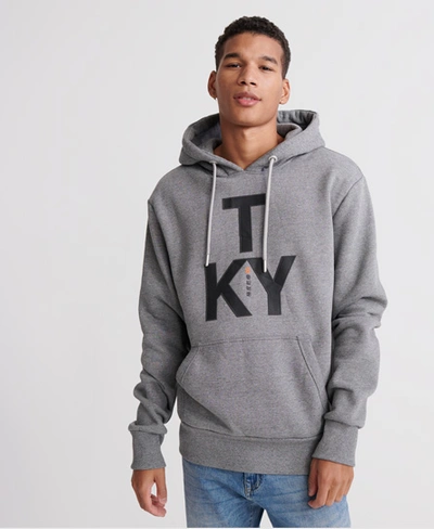 Superdry Men's Brand Language City Hooded Sweatshirt In Grey