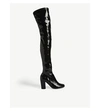 MAJE FOTUI THIGH-HIGH PATENT LEATHER BOOTS