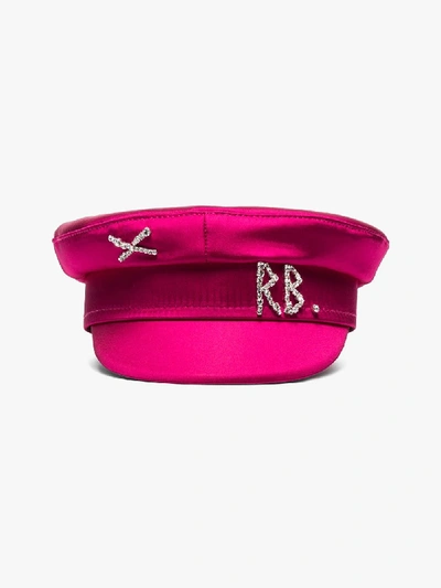 RUSLAN BAGINSKIY PINK SATIN BAKER BOY HAT,KPC038STNDMD14457171