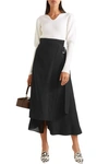 VICTORIA BECKHAM PLEATED CREPE AND CADY WRAP SKIRT,3074457345621930193