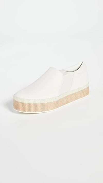 Vince Women's Wilden Slip-on Leather Espadrille Trainers In White