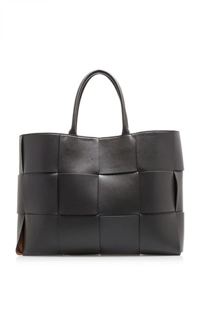 Bottega Veneta Oversized Intrecciato Leather Tote Bag In Grey