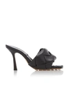 Bottega Veneta Black Intrecciato Lido Heeled Sandals In 1000 Black