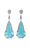 AMRAPALI 18K White Gold, Apatite, Turquoise, Sapphire And Diamond Earrings,791948