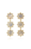 AMRAPALI WOMEN'S TRIPLE STAR 18K GOLD; LABRADORITE AND DIAMOND EARRINGS,791975