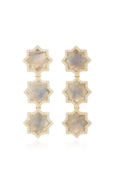Amrapali Women's Triple Star 18k Gold; Labradorite And Diamond Earrings In Blue